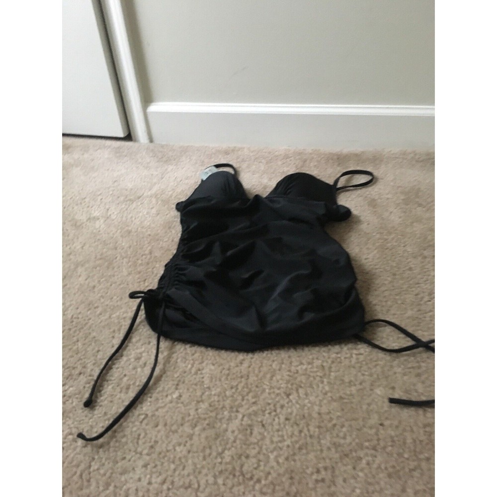 Love Your Assets Women's Swimsuit Tankini Top One Piece Size Small Black